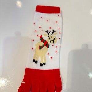 Festive Reindeer five toes socks 3 pairs